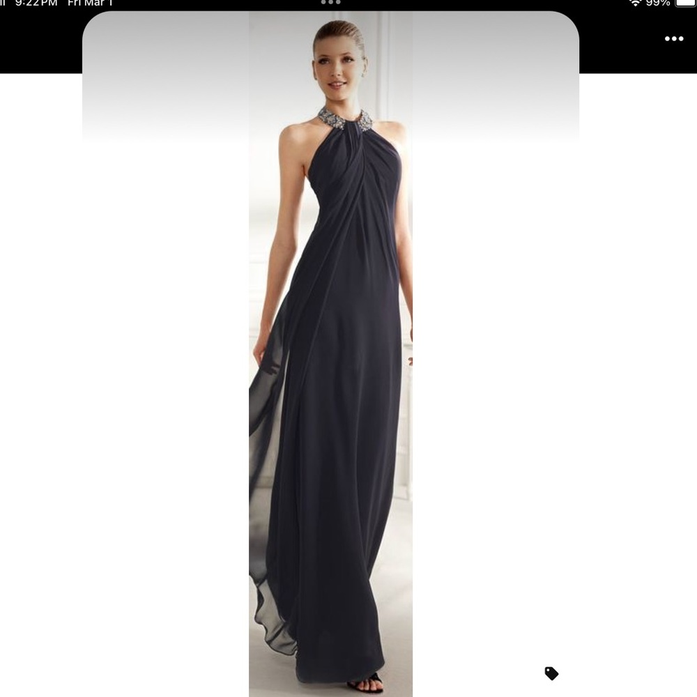 ๐๐4XHOST PICK ๐๐Navy elegant evening gown with bling - Picture 6 of 7